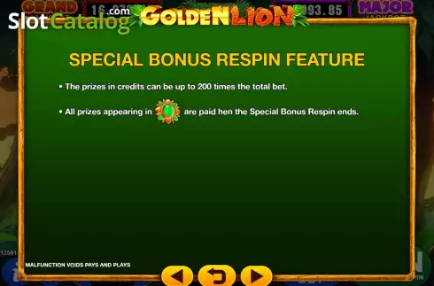 Скрин8. Golden Lion (GMW) слот