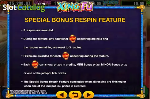Special Bonus Respin feature screen 2. Xing Fu slot