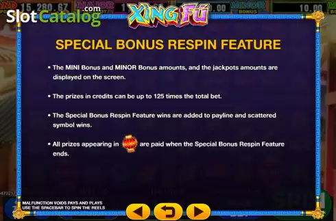 Special Bonus Respin feature screen 3. Xing Fu slot