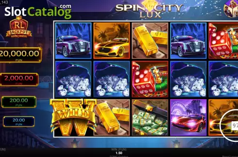 Reels Screen. Royal League Spin City Lux slot