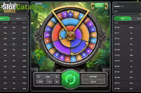 Game screen. Jungle Wheel slot