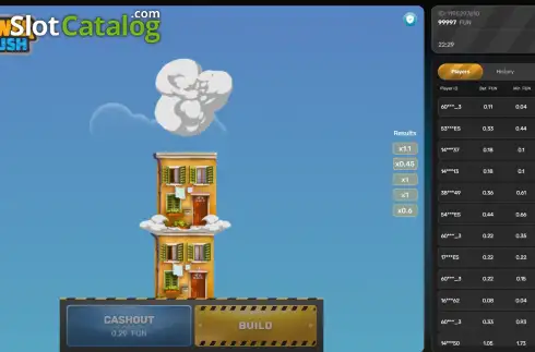 Gameplay Screen. Tower Rush slot
