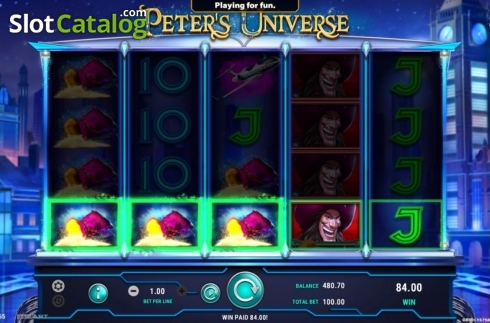 Win Screen. Peter's Universe slot