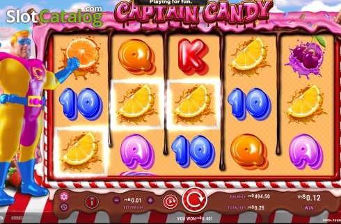 Game workflow screen. Captain Candy slot