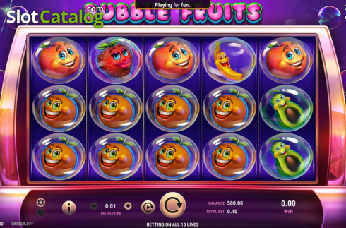 Reel Screen. Bubble Fruits slot