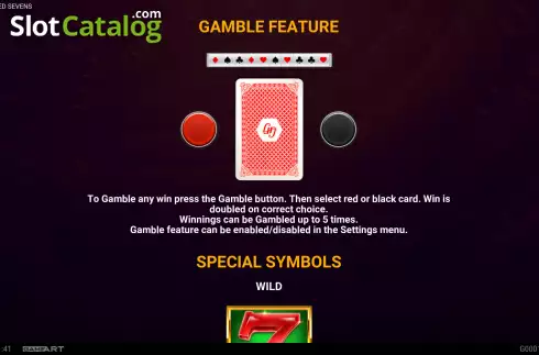 Gamble feature screen. Super Heated Sevens slot