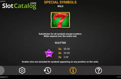 Special symbols screen. Hot Fruit Delights slot