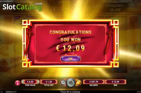 Win Free spins screen. Fortune Tiger HyperWays slot