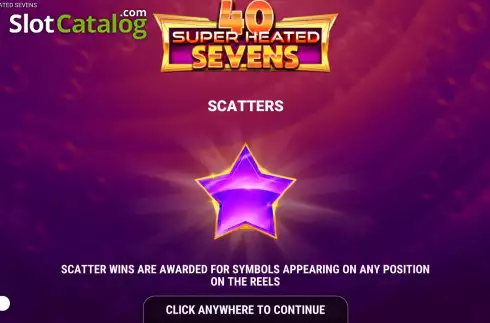 Start Screen 2. 40 Super Heated Sevens slot