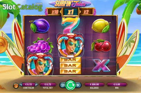 Game Screen. Surfin’ Joker slot