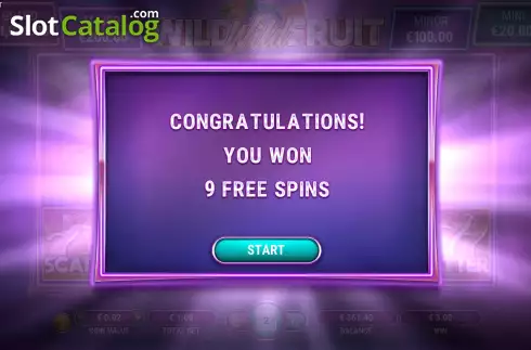 Free Spins Win Screen. Wild Wild Fruit slot