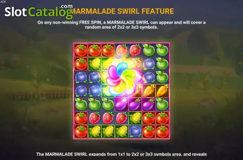 Game Features screen. Wild Marmalade slot