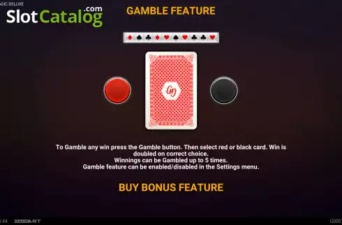 Gamble feature screen. Diamond Magic Deluxe slot