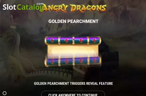 Start Screen. Angry Dragons slot