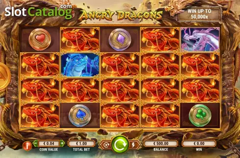Game Screen. Angry Dragons slot