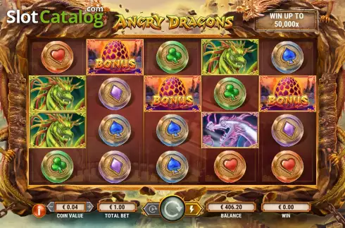 Free Spins Win Screen. Angry Dragons slot