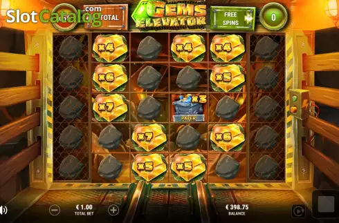 Free Spins Win Screen 4. Gems Elevator slot