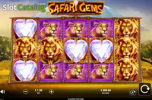 Game screen. Safari Gems slot