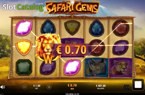 Win screen 2. Safari Gems slot