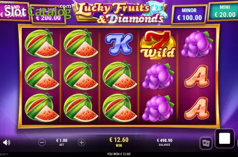 Win screen 2. Lucky Fruits and Diamonds slot