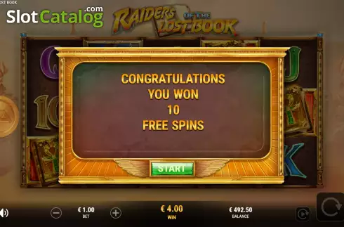 Free Spins Win Screen 2. Raiders of the Lost Book slot