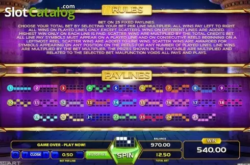Paytable 3. Cleopatra Jewels (GameArt) slot