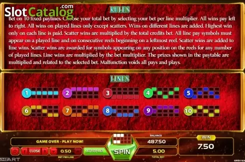Paytable 3. Crystal Mystery slot