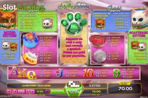 Paytable 1. Kitty Twins slot