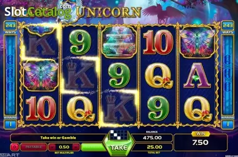 Win Screen. Magic Unicorn slot