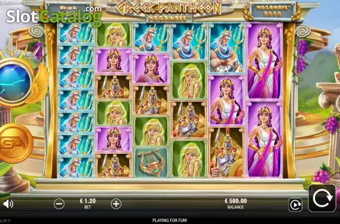 Game Screen. Greek Pantheon Megaways slot