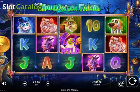Reels screen. Halloween Farm slot