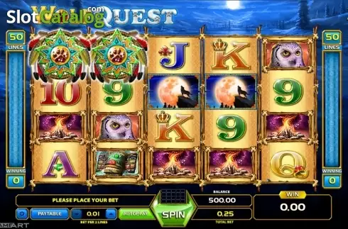 Game Workflow screen. Wolf Quest slot