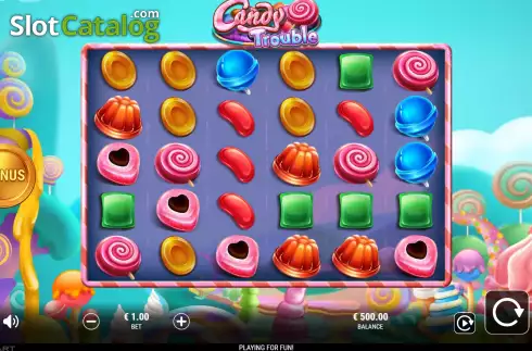 Game screen. Candy Trouble slot