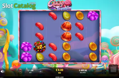 Win screen. Candy Trouble slot