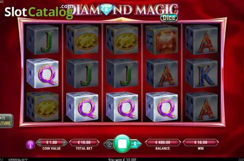 Win screen. Diamond Magic – Dice slot