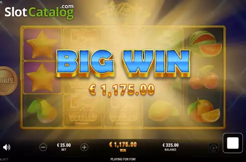 Big Win screen. 5 Lucky Sevens slot
