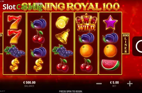 Bildschirm2. Shining Royal 100 slot