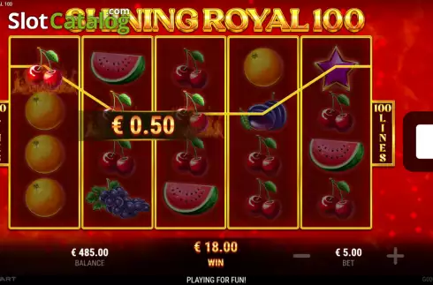 Win screen. Shining Royal 100 slot