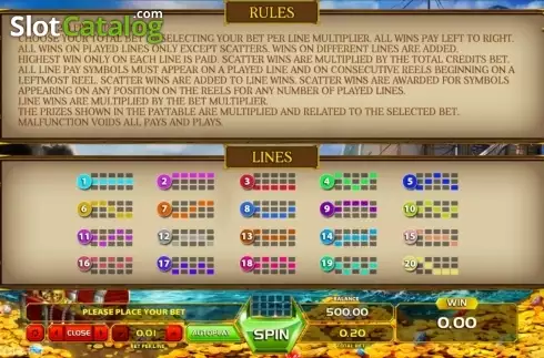 Paytable 3. Queen Of The Seas slot