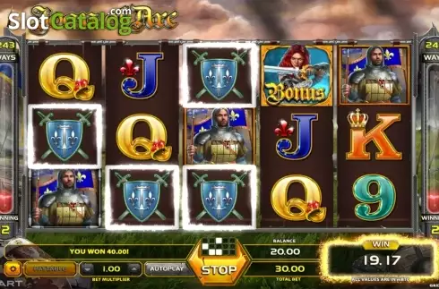Skärmdump6. Joan of Arc (GameArt) slot