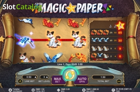 Win Screen. Magic Paper slot
