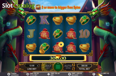 Win Screen. Fortune Dragon (GamePlay) slot