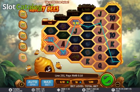 Pantalla3. Angry Bees Tragamonedas 