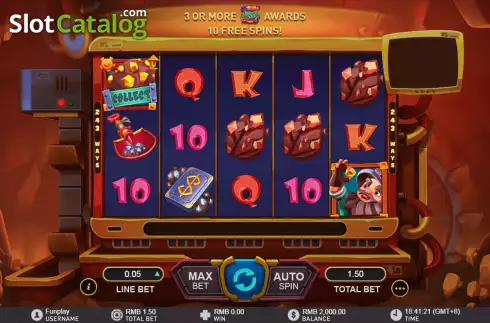 Reel screen. Mine of Riches slot