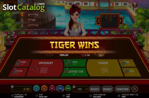 Écran4. Dragon Tiger (Gameplay) Machine à sous