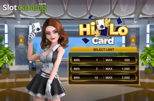 Bet selection screen. Hi Lo Card slot