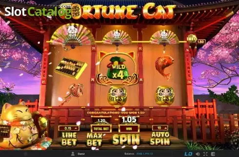 スクリーン2. Fortune Cat (GamePLay) カジノスロット