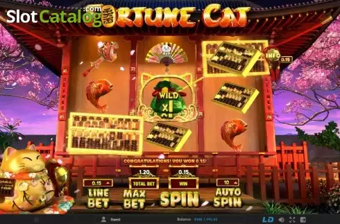 スクリーン3. Fortune Cat (GamePLay) カジノスロット