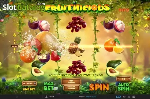 Screen 2. Fruitilicious (GamePlay) slot