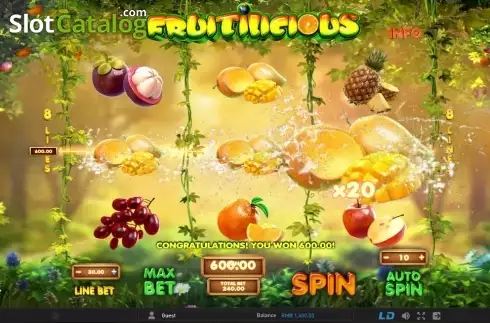 スクリーン3. Fruitilicious (GamePlay) カジノスロット